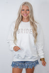 bride white rhinestone sweatshirt