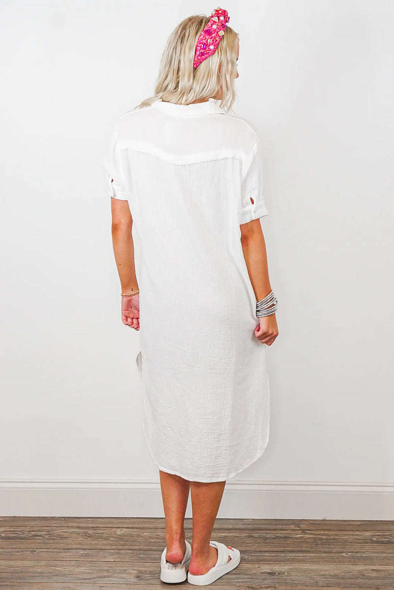 white linen umgee swim dress