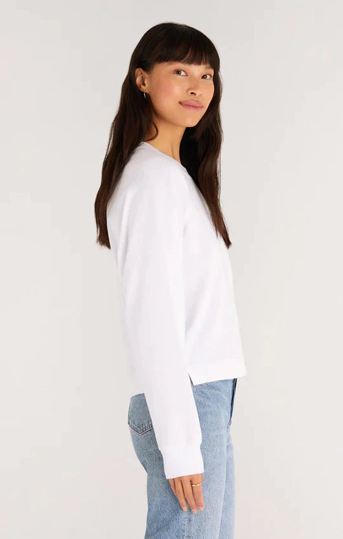 z supply white raglan pullover