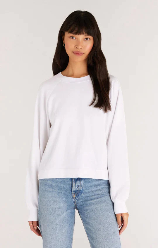 z supply white raglan pullover