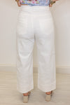 white wide leg denim pants