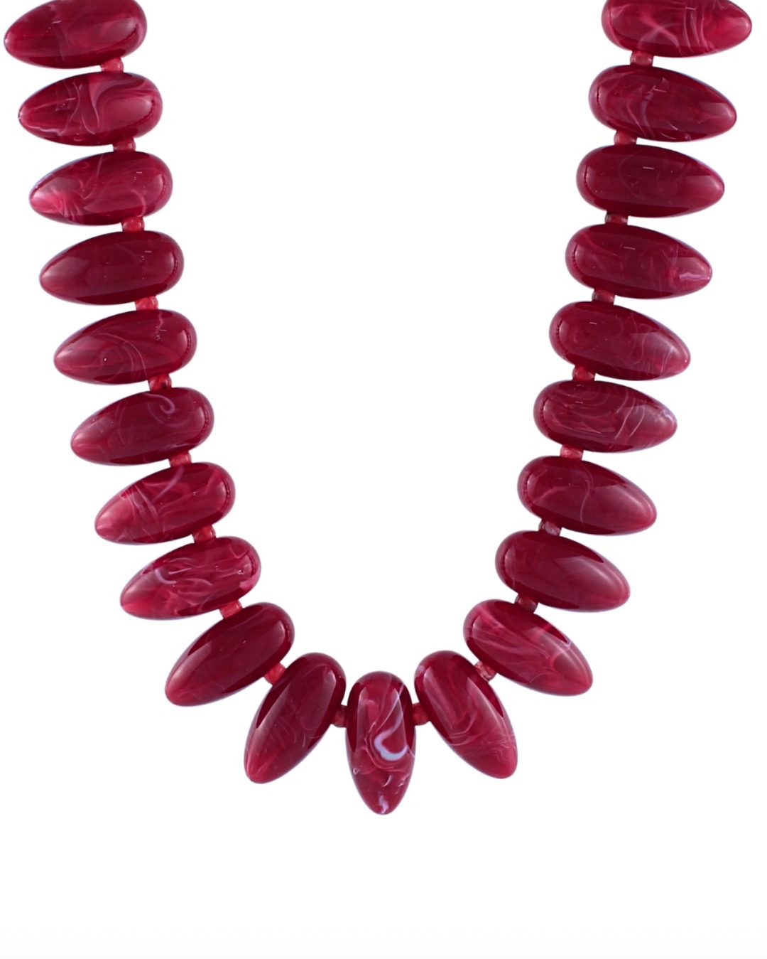 wine beaded chunky necklace