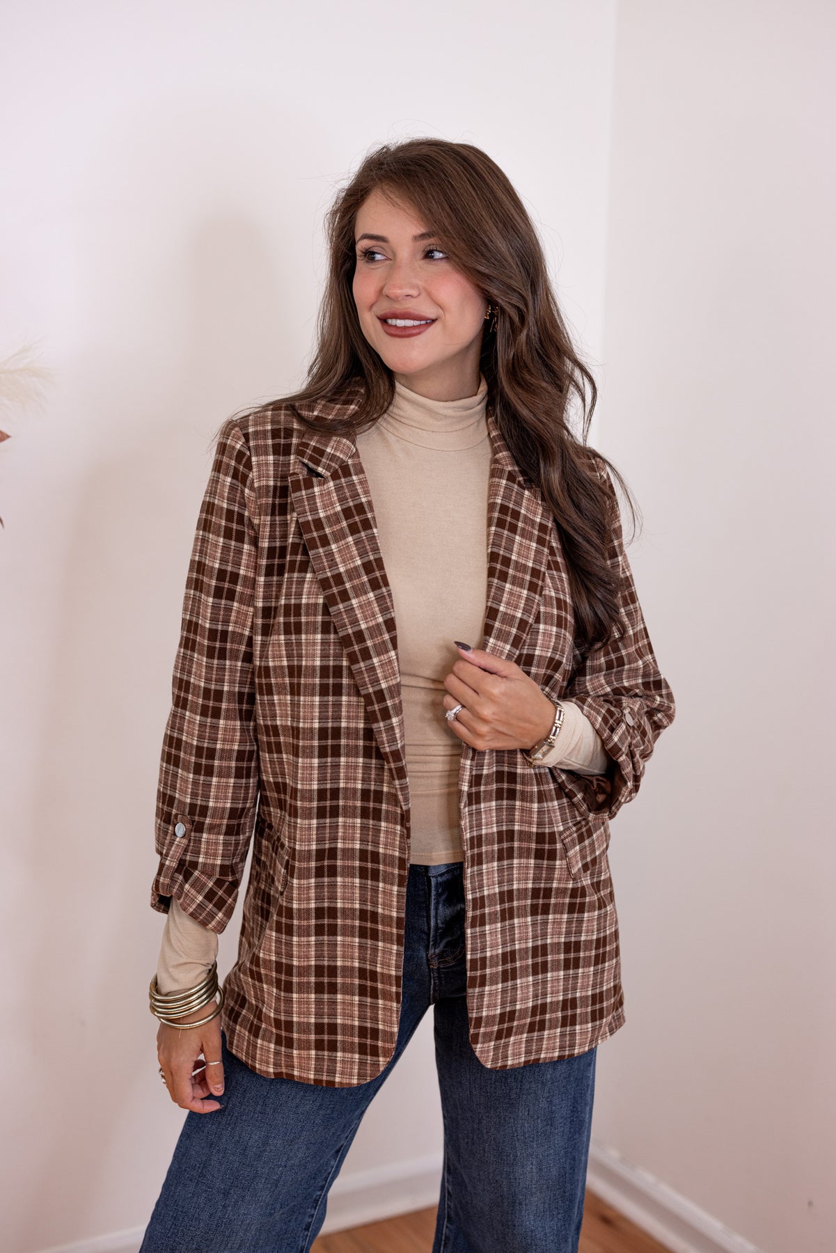 Coffee Dates Brown Plaid Blazer Coffee Dates Brown Plaid Blazer