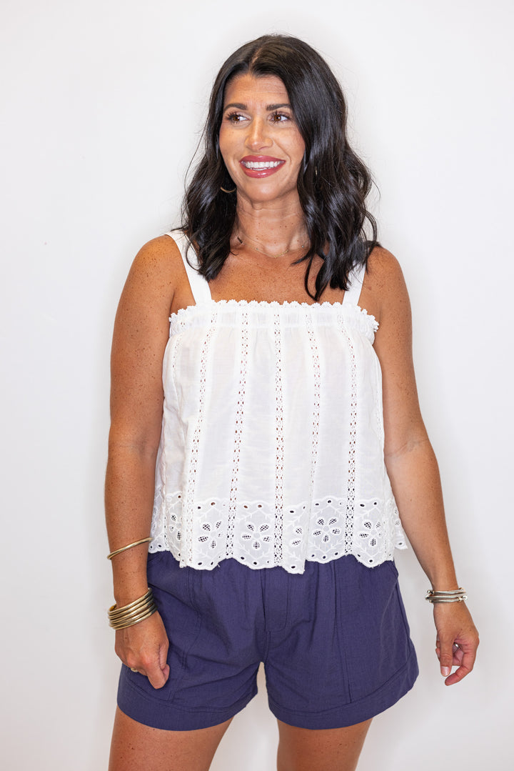 Lovely Lace Ivory Embroidered Top