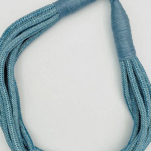 women's rope slub necklace dusty blue details