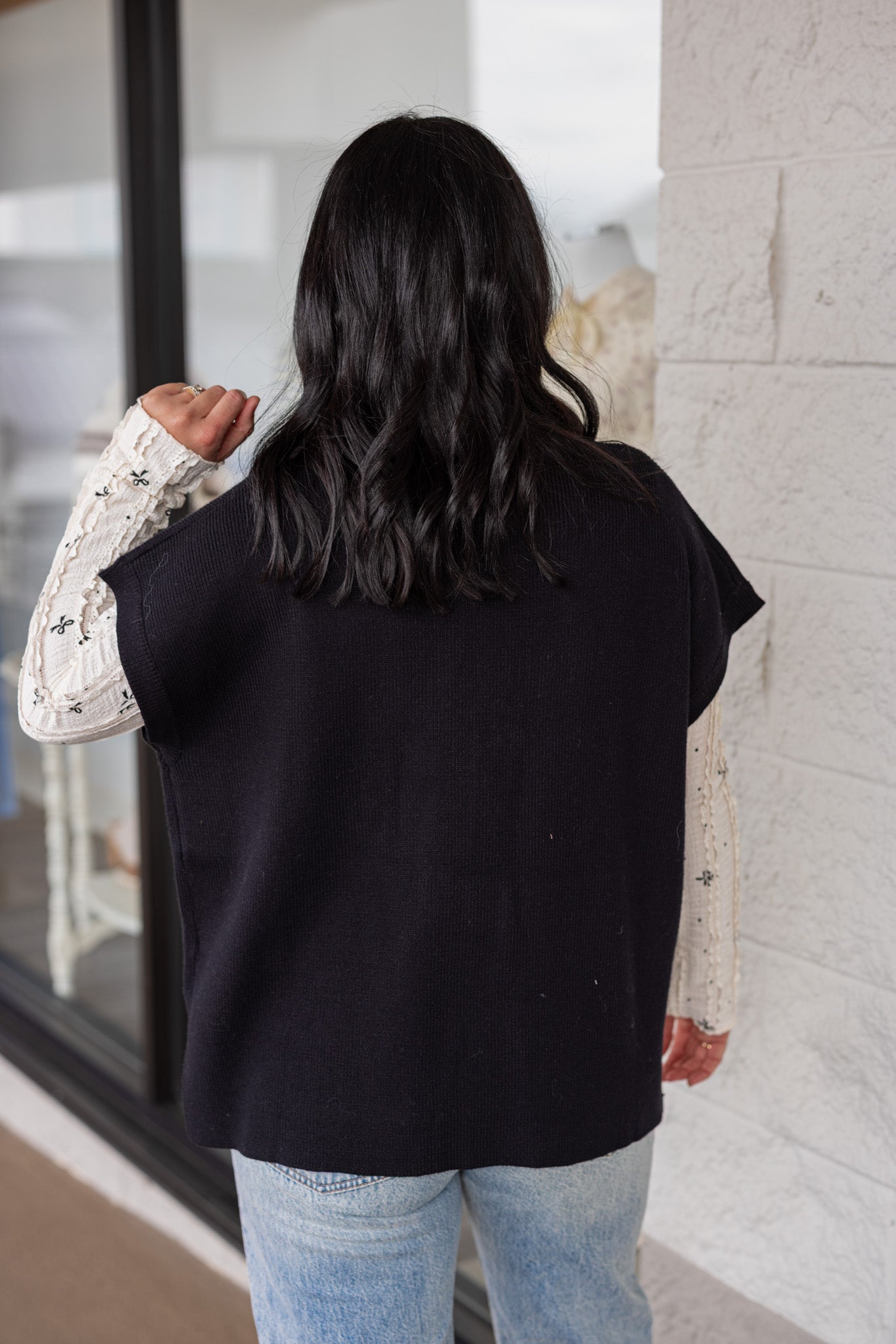 Black Ribbed Knit Mock Neck Top – Purple Door Boutique