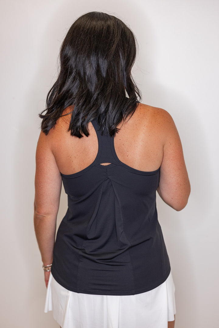 Mono B black racerback workout tank