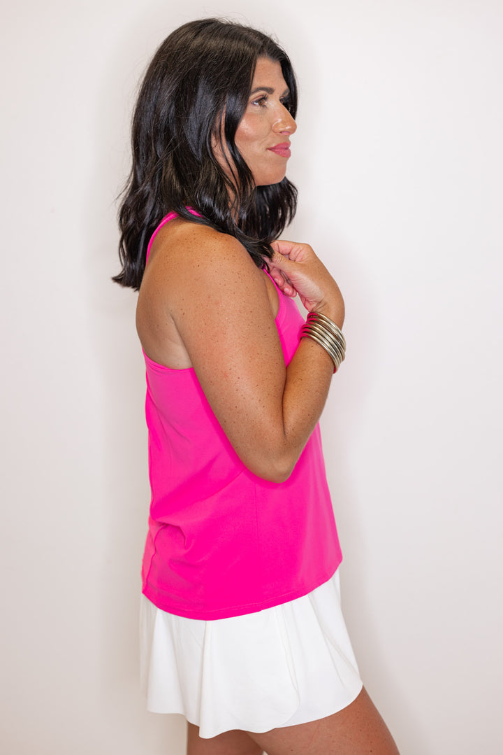 Mono B hot pink racerback workout tank