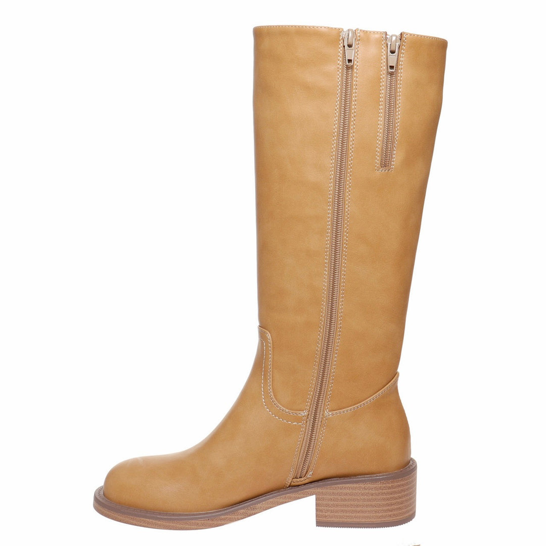 women's tall caramel tan riding boots zipper
