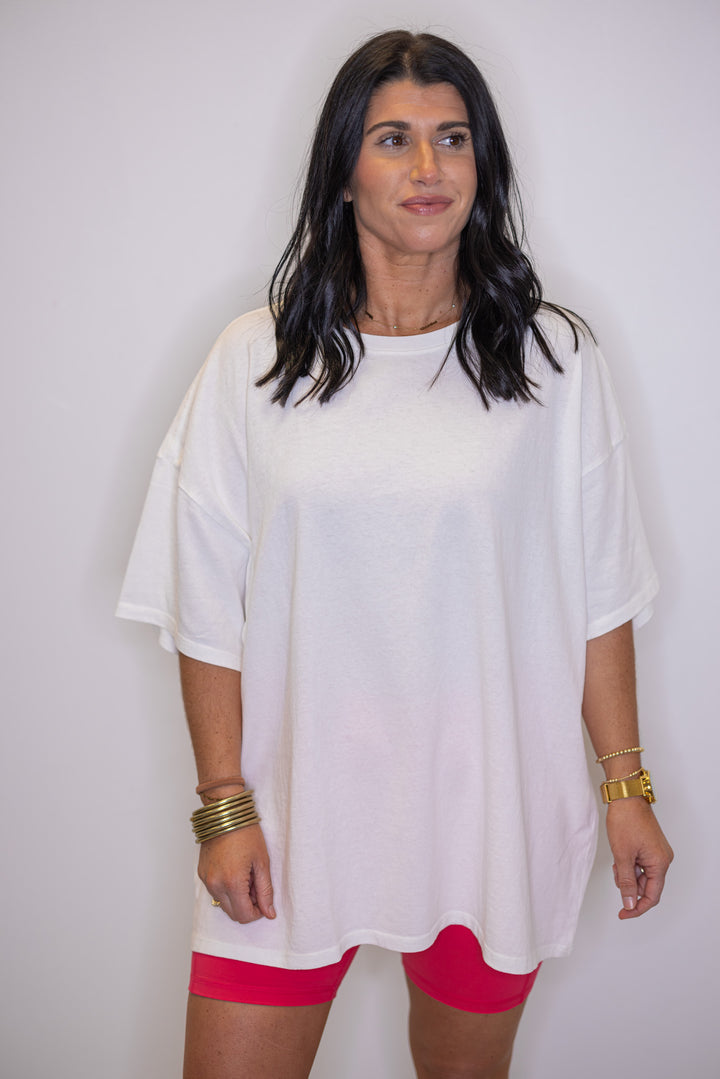 Mineral washed off white relaxed fit tee