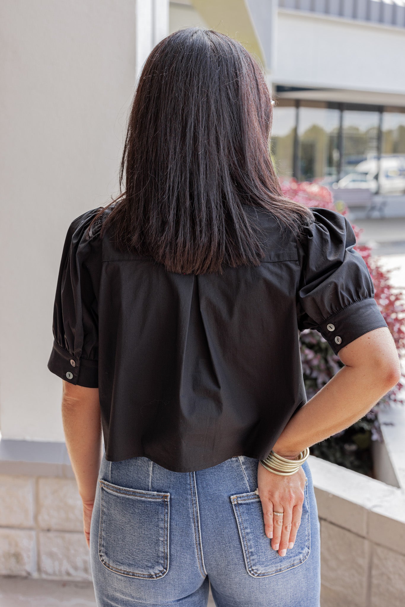 Black Puff Sleeve Top | Fast Shipping From Commerce GA – Purple