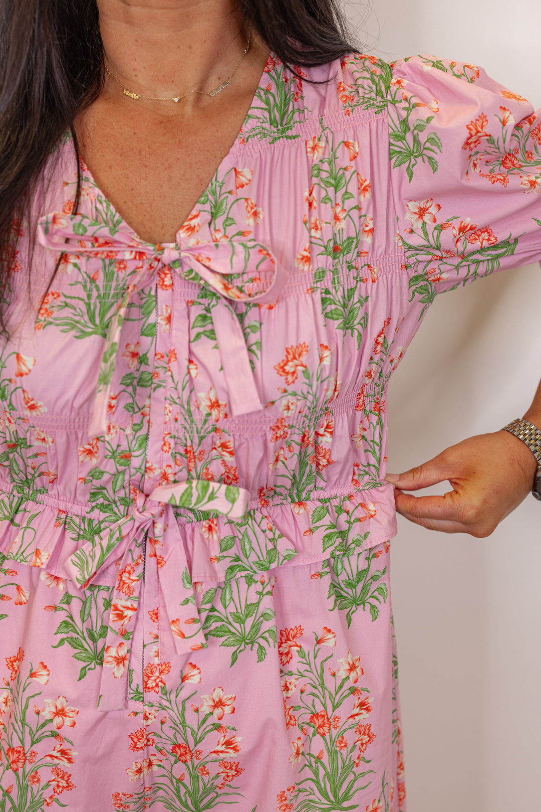 pink floral print cropped jumpsuit