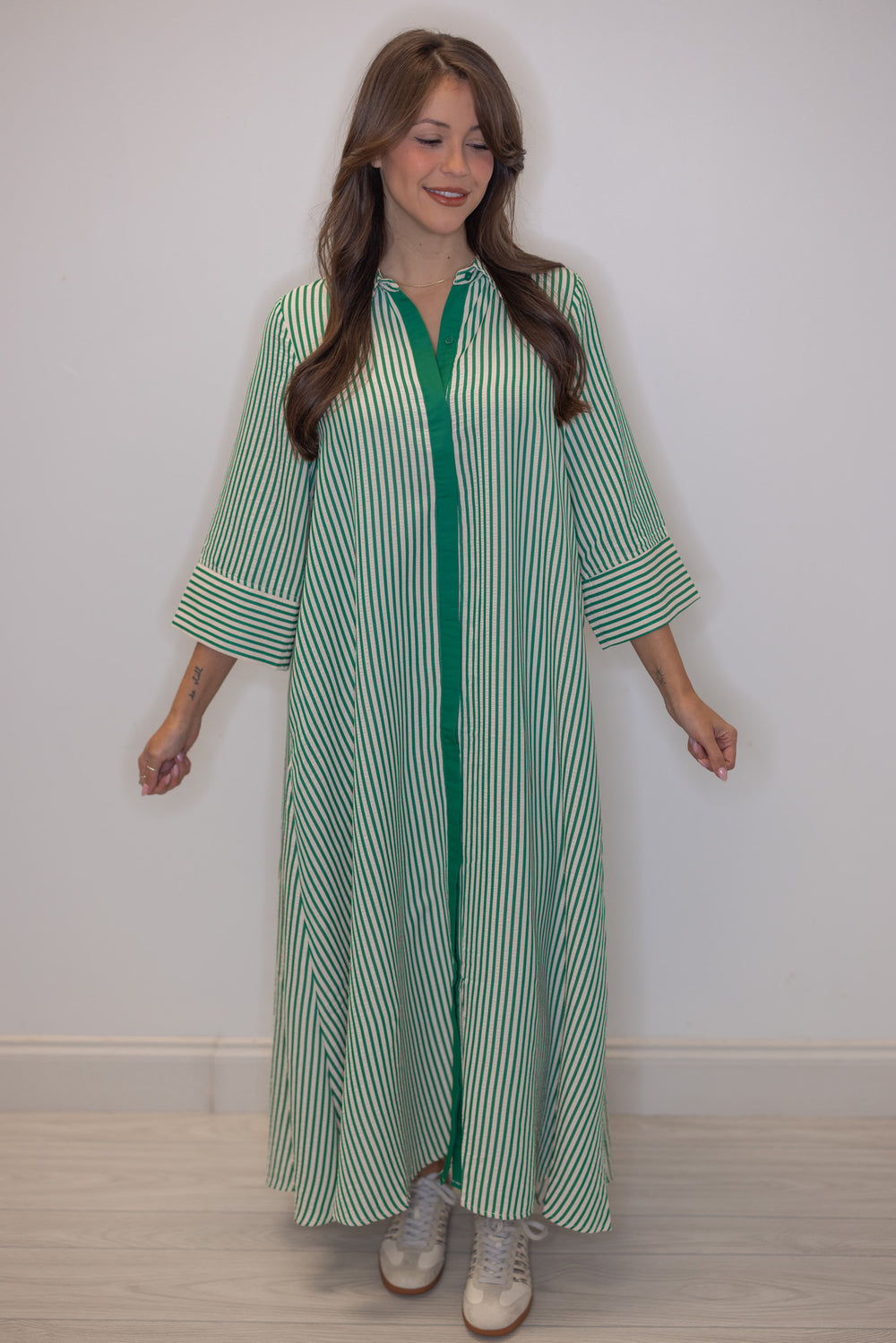 Women's Entro Green And White Striped Maxi Dress Purple Door Boutique Women's Entro Green And White Striped Maxi Dress Purple Door Boutique