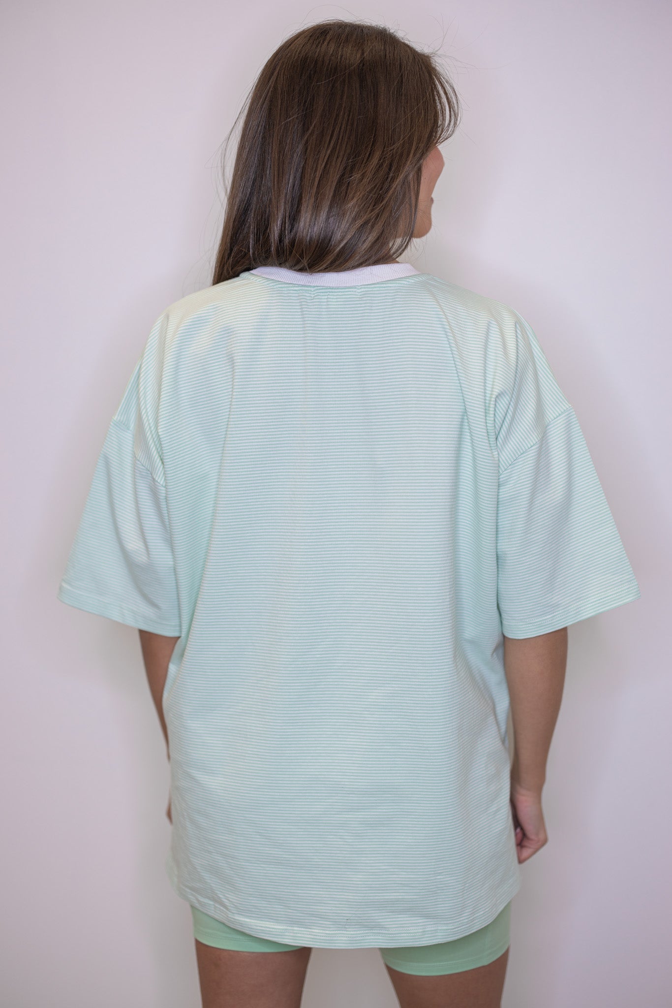 Women's Mint Green White Striped Knit Oversized Top – Purple Door