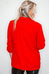 trendy red blazer womens
