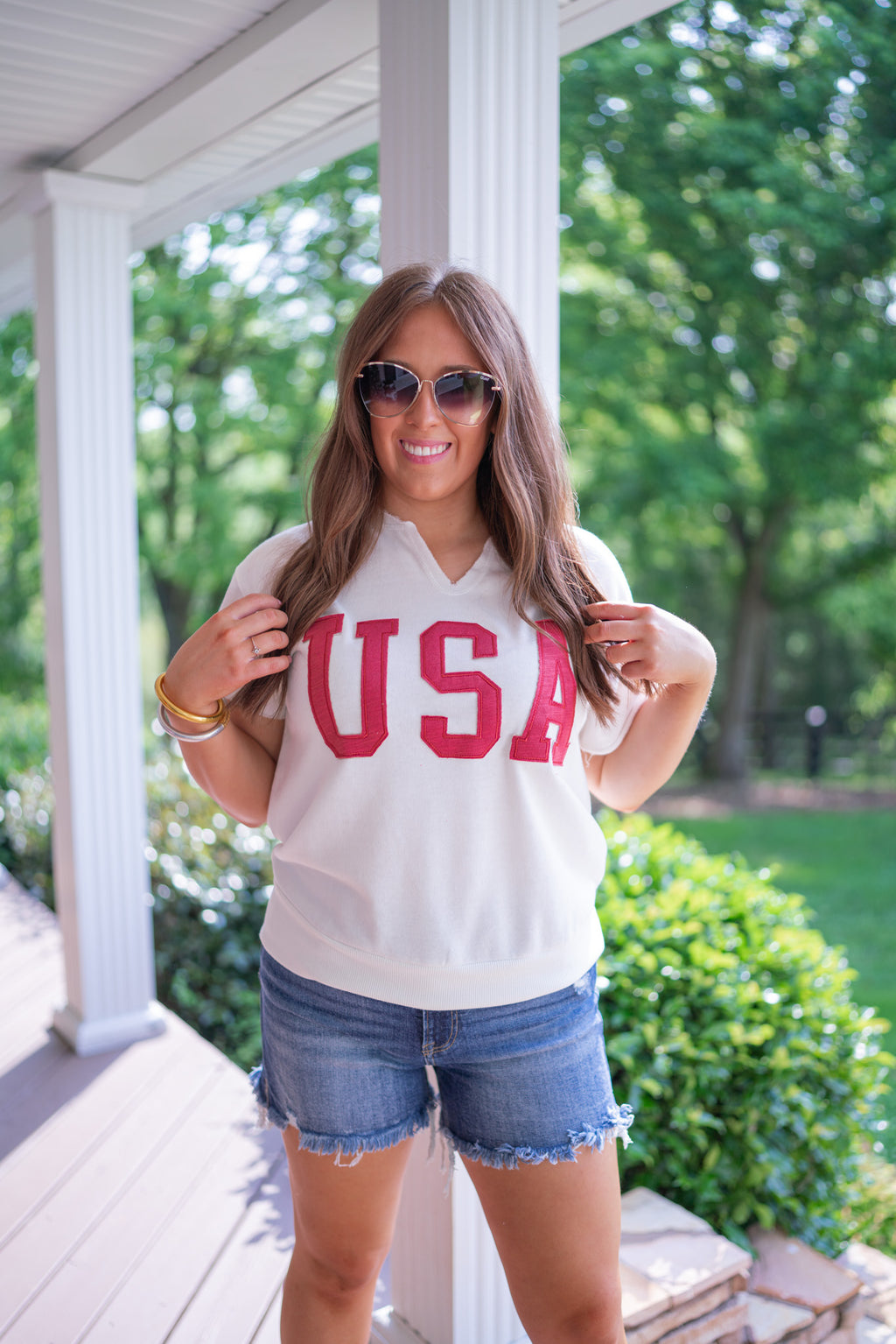 usa terry knit pullover top