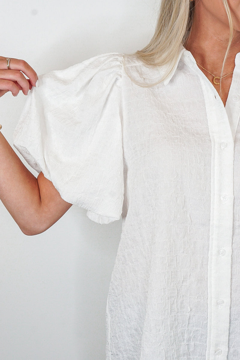 classic style white top for women