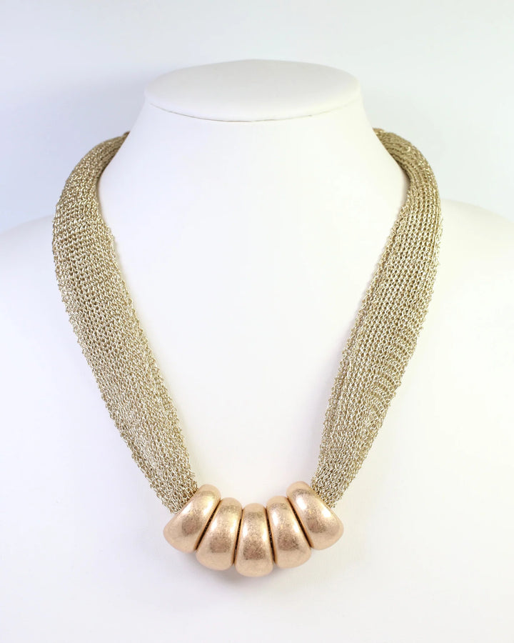 gold beaded statement necklace