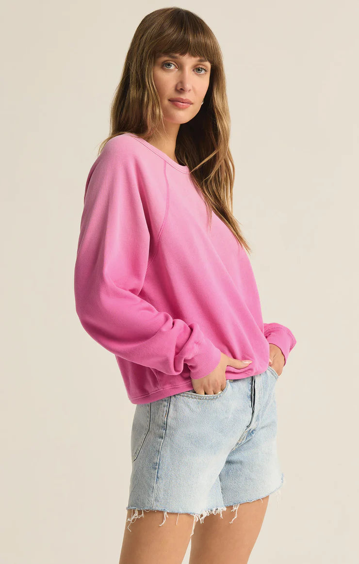 z supply washed ashore pink sweatshirt