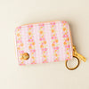 floral pink fancy zipper wallet