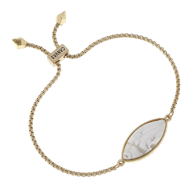 Canvas Jewelry 'Bolo' Chain Bracelet- White Howlite/Gold
