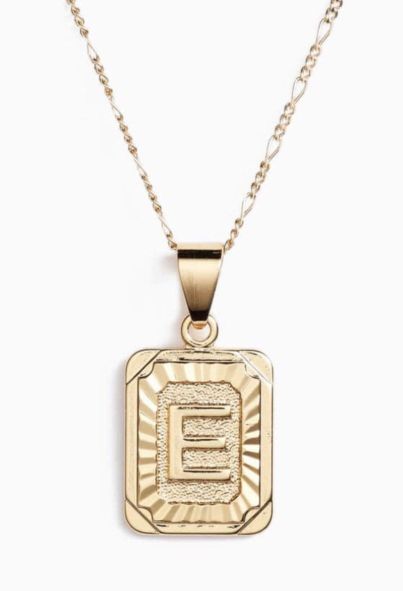 Bracha Gold Plated Initial Card Pendant Necklace