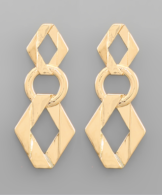 Rhombus Chain Drop Earrings