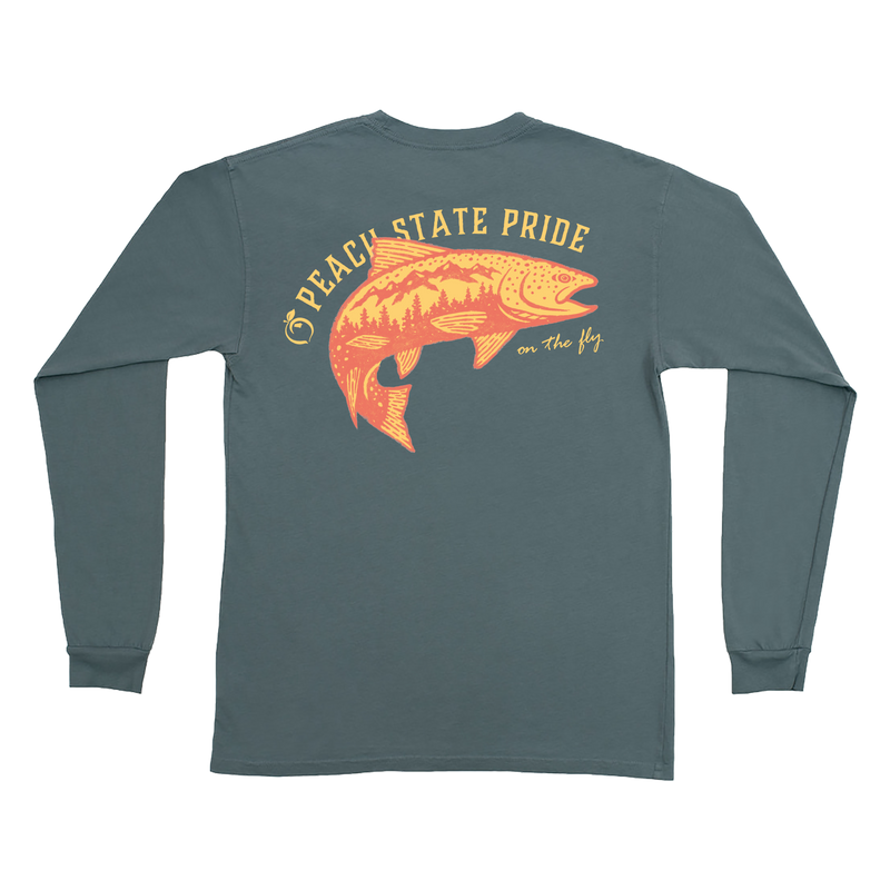 Peach State Pride 'Jumping Trout' Long Sleeve - Sage