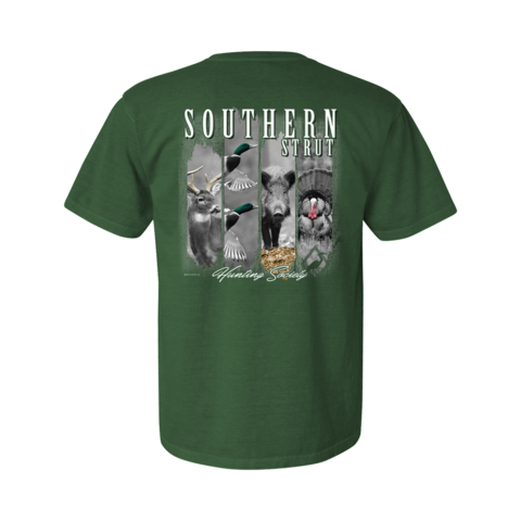 Southern Strut Four Hunts Green T Shirt