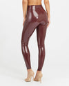 Spanx faux patent leather leggings in ruby