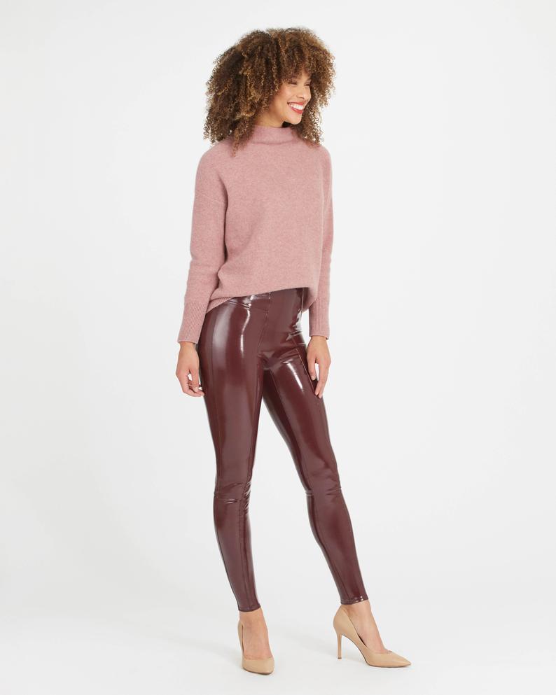 Spanx Faux Patent Ruby Leather Leggings